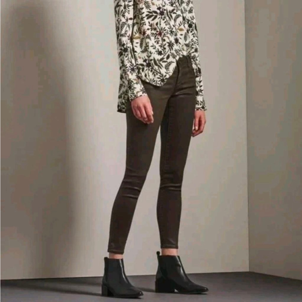 AG Adriano Goldschmied The Legging Ankle Super Skinny pants brown sateen size 30